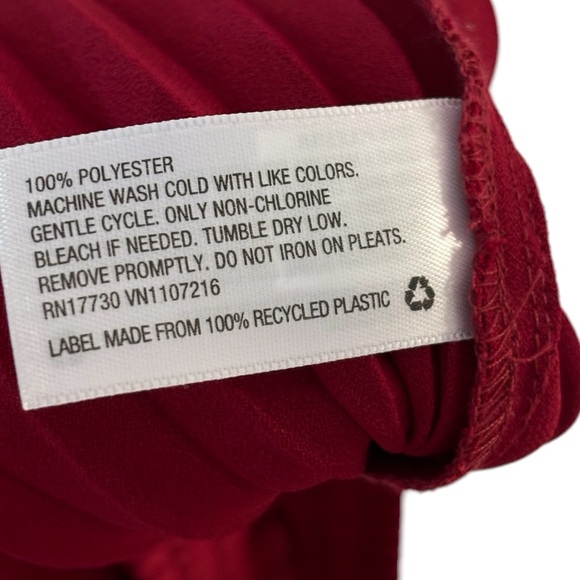 A New Day Ruby Red Pleated Midi Skirt - Picture 5 of 6